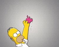 Homer Reaching For Apple Logo